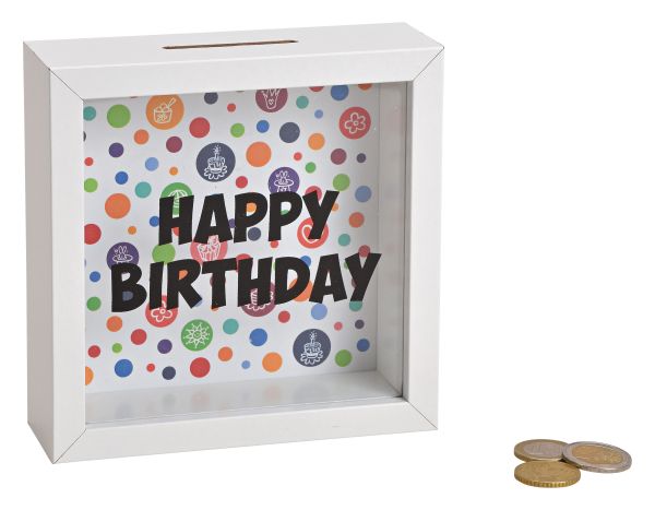 Roost spardose happy birthday 10025546 15x15x5cm - Roost-10025546-4007698044039