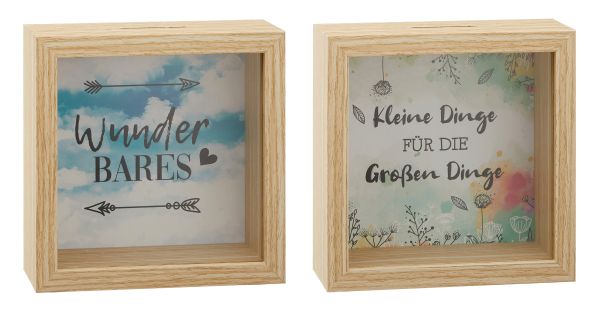 Roost spardose sprüche 10032462 ass. 14x14x6cm - Roost-10032462-4032037711136