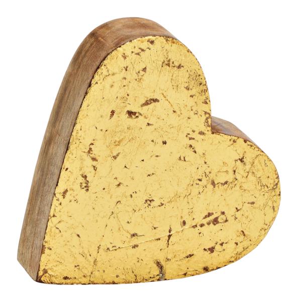 Roost herz aus mangoholz 10034348 gold 14x13x4cm - Roost-10034348-4007698420659