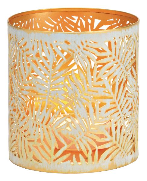 Roost windlicht 10037330 weiss, gold 13x13x13cm - Roost-10037330-4007698489687