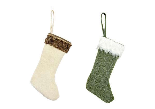 Roost weihnachtsstrumpf 26x65x3cm 10041108 weiss/grün, assortiert - Roost-10041108-4007698611187