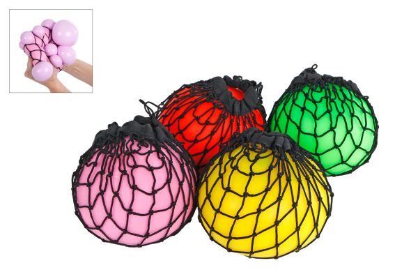 Roost riesen squeezeball 621223 neon, im netz, 6 ass. 13cm - Roost-621223-8713219461334
