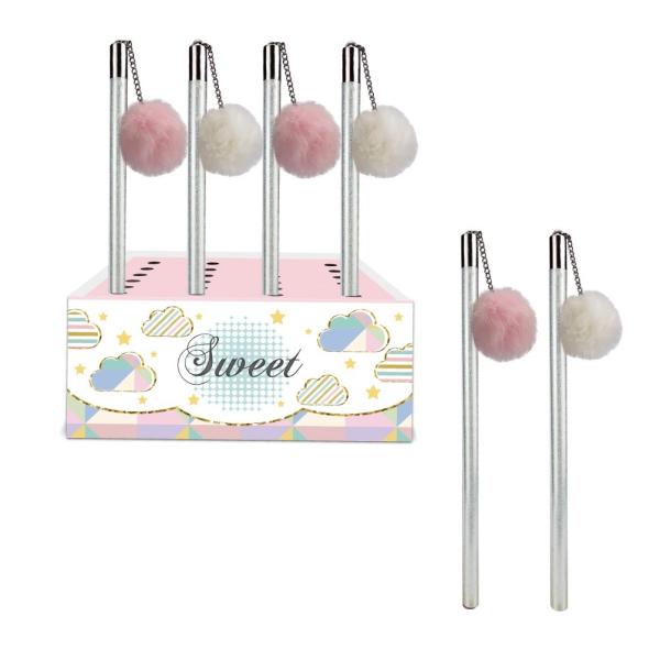 Roost bleistift pom pom hpts-086 pink, weiss 2 ass. - Roost-hpts-086-7612532057006