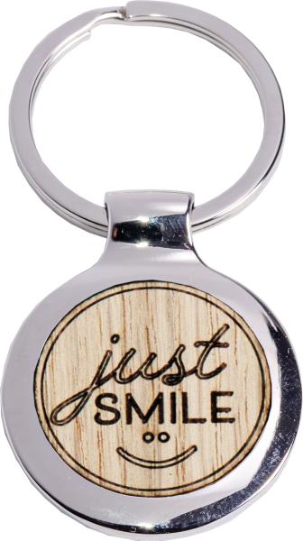 Roost schlüsselanhänger 3.5x3cm sa319 just smile, rund - Roost-sa319-9002663656397