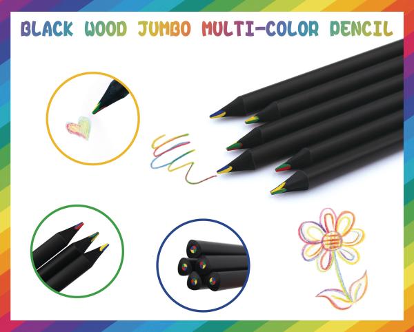 Roost farbstift dick tsky-c02 4-farbig, 3-eckig black - Roost-tsky-c02-7640111168027