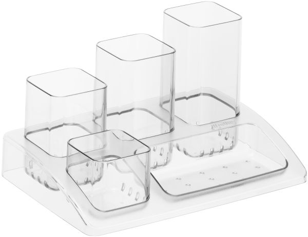 Rotho stifteköcher büroboy pp 11033 00096 5 fächer 18.5x12.5x10 trans. - Rotho-11033-00096-7610859023896