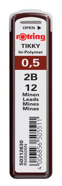 Rotring minen 2b s0312630 0,5mm 12 stück - Rotring-s0312630-4006856505511