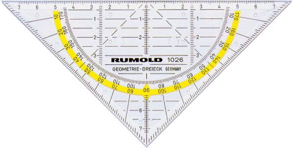 Rumold geodreieck 14cm 1026 farbig/transp. - Rumold-1026-4012108059909