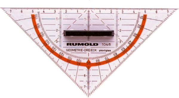 Rumold geodreieck 14cm 1046 abnehmbarer griff - Rumold-1046-4012108001106