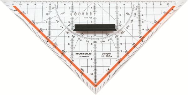 Rumold zeichendreieck 22cm 1054 technisch farbig/transp. - Rumold-1054-4012108001304