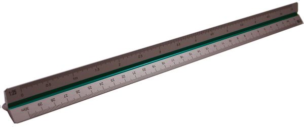 Rumold alu dreikantmassstab 30cm 195/din30 farbige hohlkehlen - Rumold-195-din30-4012108170604