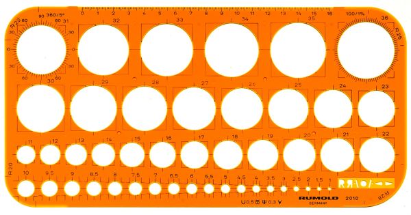 Rumold kreisschablone 1-36mm 2010 orange/transp. - Rumold-2010-4012108011204