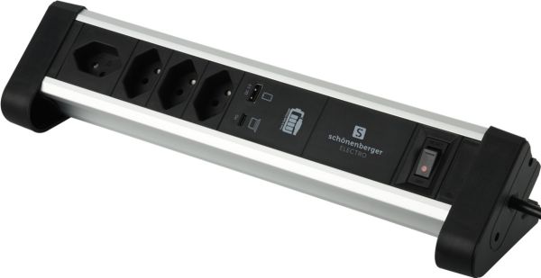 S-electro tischsteckdosenleiste alu 85.835.4al usb c/a - S-electro-858354al-7611453858358