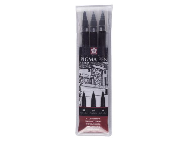 Sakura pigma pen set poxfvkp349 2x0,4mm/1x0,8mm - Sakura-poxfvkp349-8710141130536