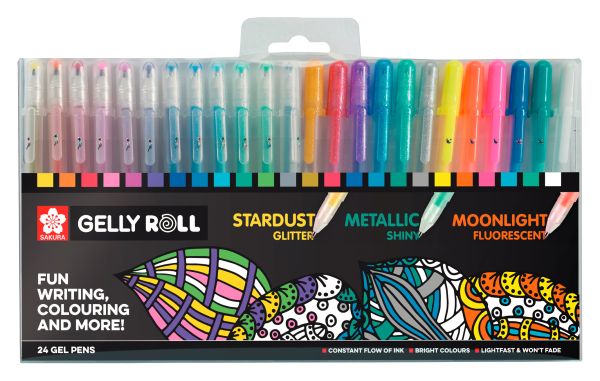 Sakura gelly roll 0.5mm poxpgbmix24 mix ass. 24 stück - Sakura-poxpgbmix24-8710141131588
