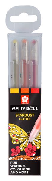 Sakura gelly roll 0.5mm poxpgbsta3d startdust glitter happy 3 st. - Sakura-poxpgbsta3d-8712079395780