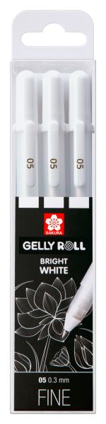 Sakura gelly roll 0.3mm poxpgbwh3a white 3 stück - Sakura-poxpgbwh3a-8712079409296