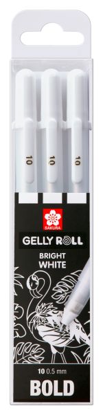 Sakura gelly roll 0.5mm poxpgbwh3b white 3 stück - Sakura-poxpgbwh3b-8712079409302