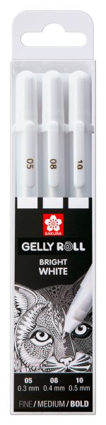 Sakura gelly roll 0.3/0.4/0.5mm poxpgbwh3c white 3 stück - Sakura-poxpgbwh3c-8712079409319