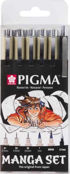 Sakura manga pigma set poxsdkman6 3xmic/1xgraph/1xbru/1xpenc - Sakura-poxsdkman6-8712079397609