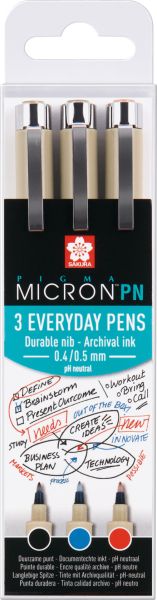 Sakura pigma micron pn poxsdkpn3a everyday, 3 office farben - Sakura-poxsdkpn3a-8712079409395