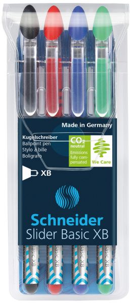Schneider kugelschreiber slider xb 151294 assortiert, etui 4 stück - Schneider-151294-4004675054746