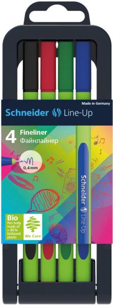 Schneider fineliner line-up 0.4mm 191094 etui à 4 stk. - Schneider-191094-4004675109163