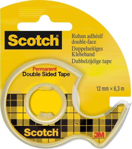 Scotch tape m. abroller 665 12mmx6.3m 136d-mdeu doppelseitig - Scotch-136d-mdeu-0051131598546