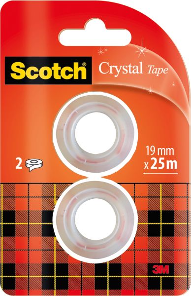 Scotch crystal tape 19mmx7,5m 6-1975r2 kristallklar 2 rollen - Scotch-6-1975r2-0051131594838