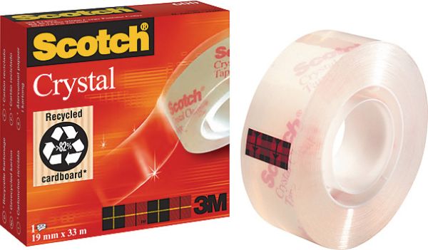 Scotch crystal tape 600 19mmx33m 6001933k kristallklar - Scotch-6001933k-3134375261920