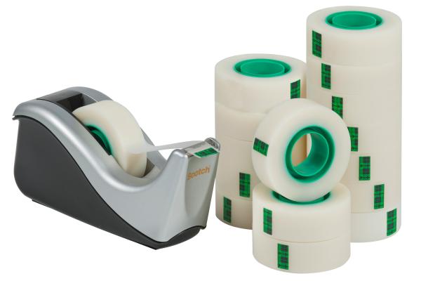 Scotch magic tape 810 19mmx33m 8r16c60 unsichtbar 16 rollen+dispenser - Scotch-8r16c60-0051141987033