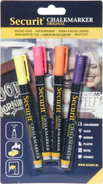 Securit kreidestift 1-2mm bl-sma100-v4-tro 4 farben ass. - Securit-bl-sma100-v4-tro-8718226492678