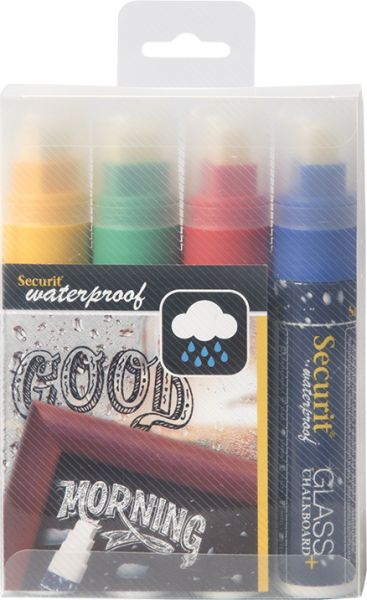 Securit kreidestift 7-15mm sma820-v4 ass., wasserfest 4 stück - Securit-sma820-v4-8719075281109