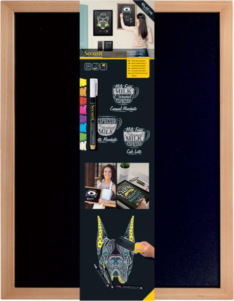 Securit kreidetafel woody wbw-te-40-60 teak 60x40x1cm - Securit-wbw-te-40-60-8718226494894