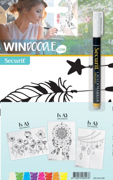 Securit fensterschablone windoodle wd-3a3-hm a3 home 3 stück - Securit-wd-3a3-hm-8719075284476