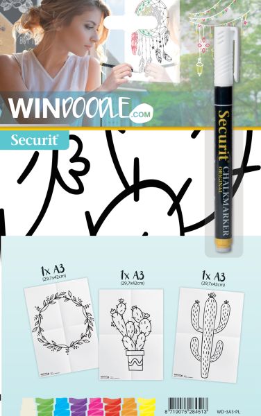 Securit fensterschablone windoodle wd-3a3-pl a3 plants 3 stück - Securit-wd-3a3-pl-8719075284513