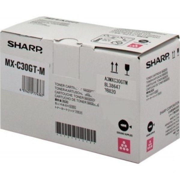 Sharp toner magenta mx-c30gtm mx-c301w 6000 seiten - Sharp-mx-c30gtm-4974019774367