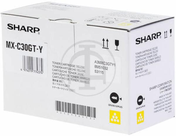 Sharp toner yellow mx-c30gty mx-c301w 6000 seiten - Sharp-mx-c30gty-4974019774374