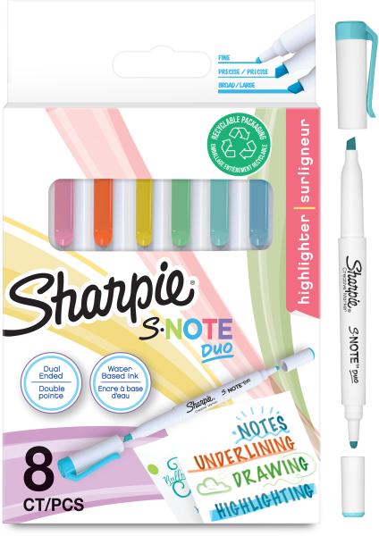 Sharpie textmarker s-note duo 2182116 8 stück - Sharpie-2182116-3026981821165