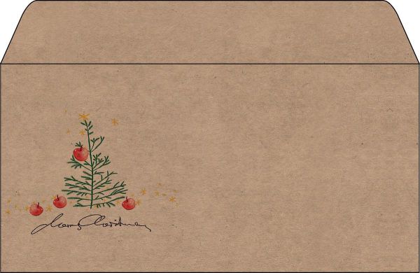 Sigel weihnachts-umschlag 11x22cm du255 apples kraftpapier 50 stk - Sigel-du255-4004360795145