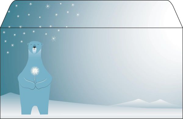 Sigel weihnachts-umschlag 11x22cm du259 polar bear with candle - Sigel-du259-4004360795060
