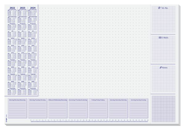 Sigel schreibunt. lilac 3j.59.5x41cm ho355 weiss, d/e/nl, mo-so 30bl. - Sigel-ho355-4004360956270