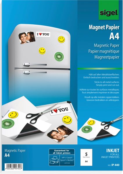 Sigel magnet-papier a4 ip440 weiss 5 stück - Sigel-ip440-4004360997457