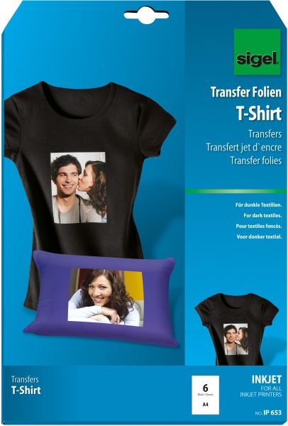 Sigel inkjet-transfer t-shirt a4 ip653 textilien 6 blatt - Sigel-ip653-4004360992988
