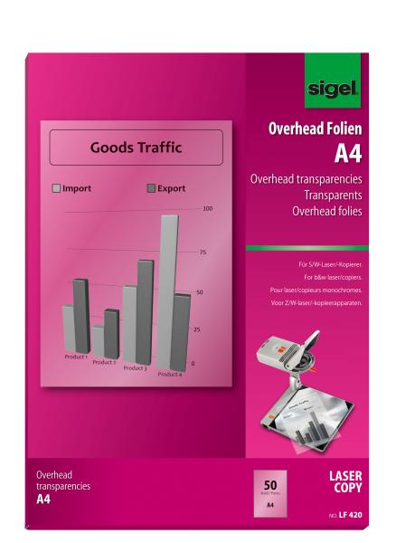 Sigel laser-folie a4 lf420 50 blatt - Sigel-lf420-4004360993015