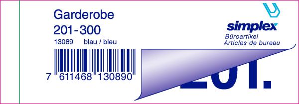Simplex garderobenblock 201-300 13089 blau 100 blatt - Simplex-13089-7611468130890-02.jpg