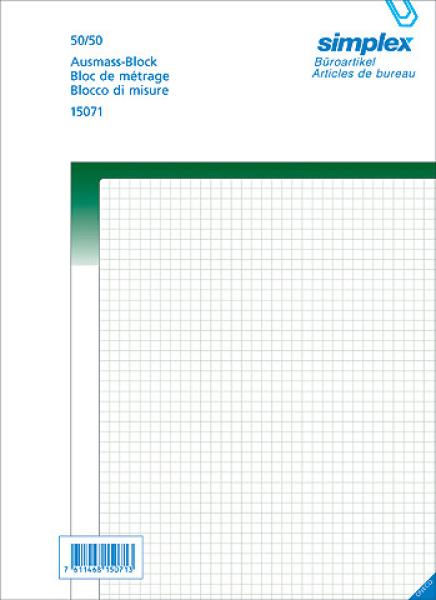 Simplex ausmassbuch grün a4 15071 durchschreibepapier 50x2 blatt - Simplex-15071-7611468150713