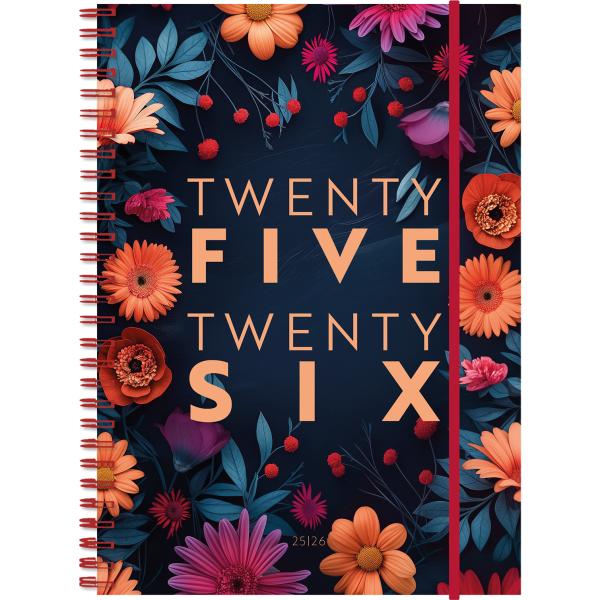 Simplex schüleragenda touch 25/26 500235.26 1w/2s 17m flowers ml 14.8x21cm - Simplex-50023526-7611468040342