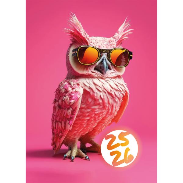 Simplex schüleragenda feelings 25/26 500301.26 1t/1s 12m owl ml 12x16.5cm - Simplex-50030126-7611468040373