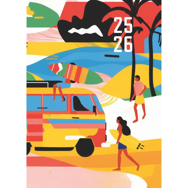 Simplex schüleragenda feelings 25/26 500302.26 1t/1s 12m beachlife 12x16.5cm - Simplex-50030226-7611468040380